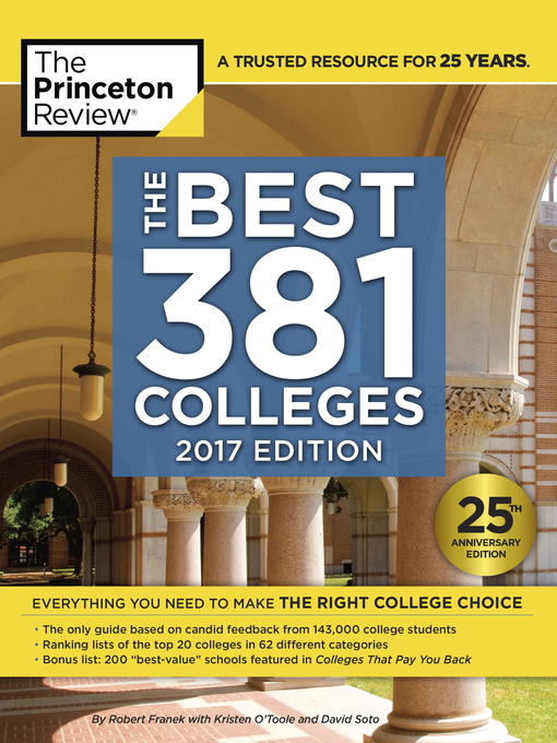 Title details for The Best 381 Colleges, 2017 Edition by Princeton Review - Available